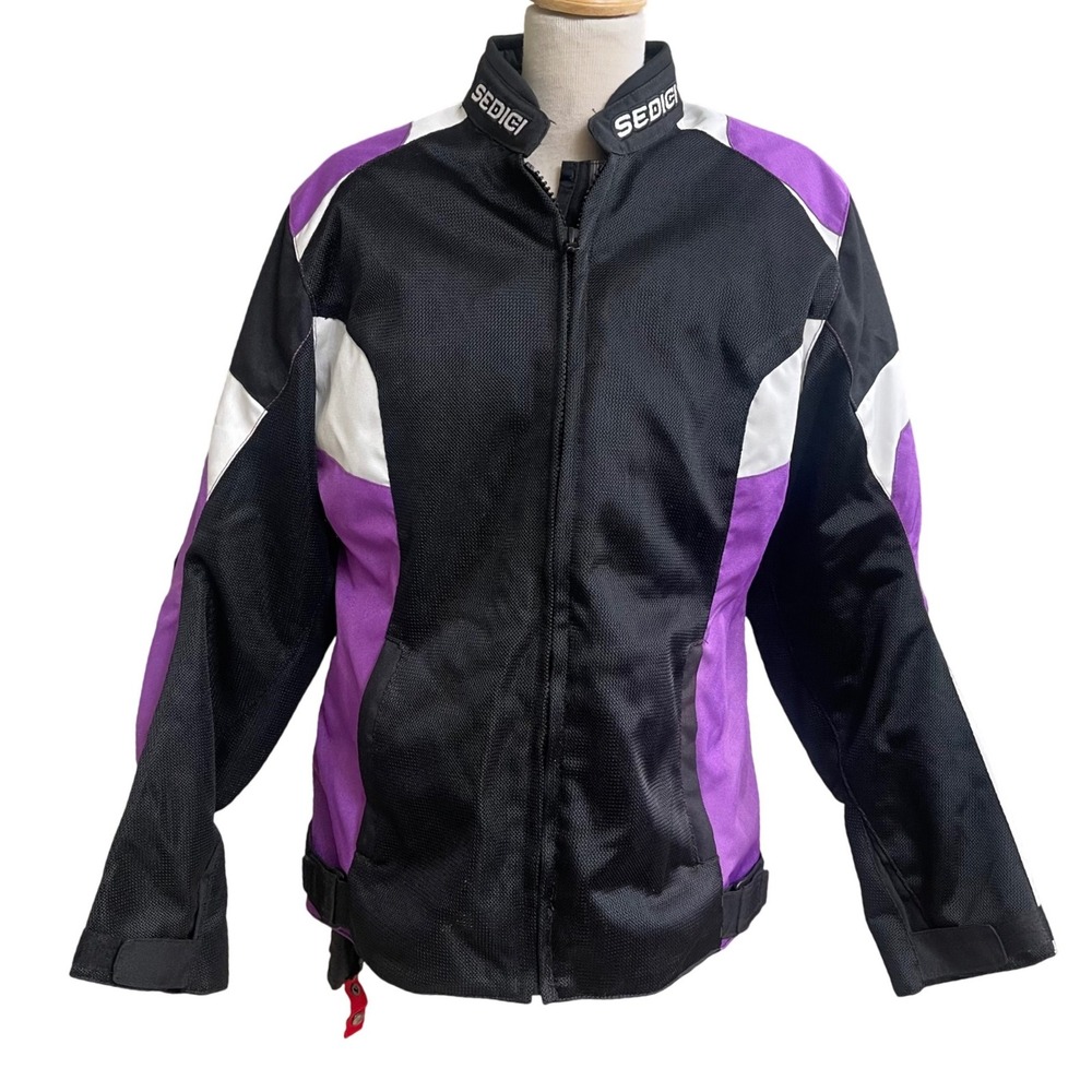 Sedici Womens Mesh Motorcycle Jacket Purple Black White WLG Large padded YR 2020